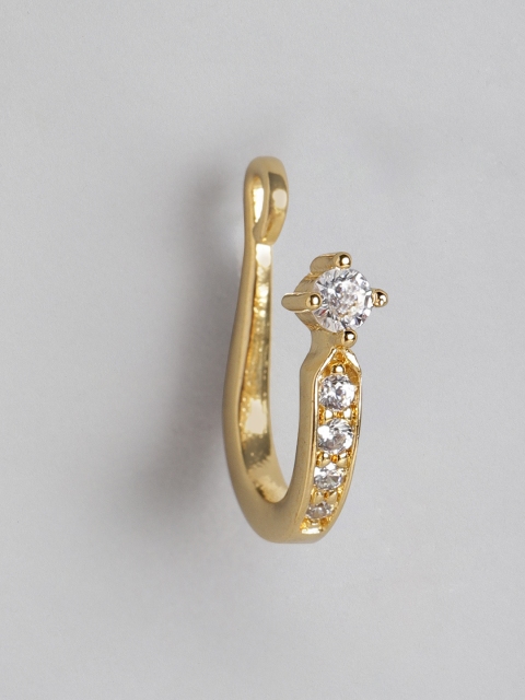 

MUCH MORE Gold-Plated Stone-Studded Clip-On Nosepin