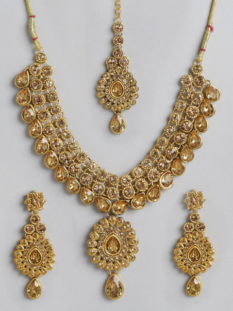 

MUCH MORE Gold-Plated Stone Studded Jewellery Set