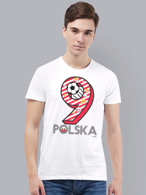 

Free Authority Men White Soccer Print Round Neck Cotton Pure Cotton T-shirt