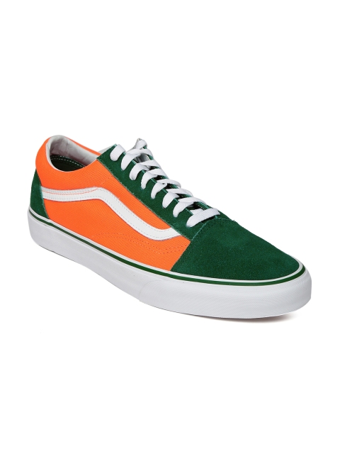 

Vans Unisex Green & Orange Colourblocked Sneakers