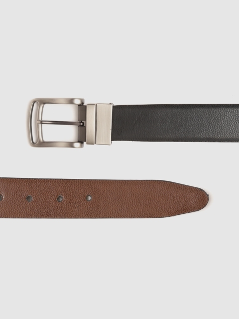 

HIGHLANDER Men Black & Brown Solid Reversible Formal Belt