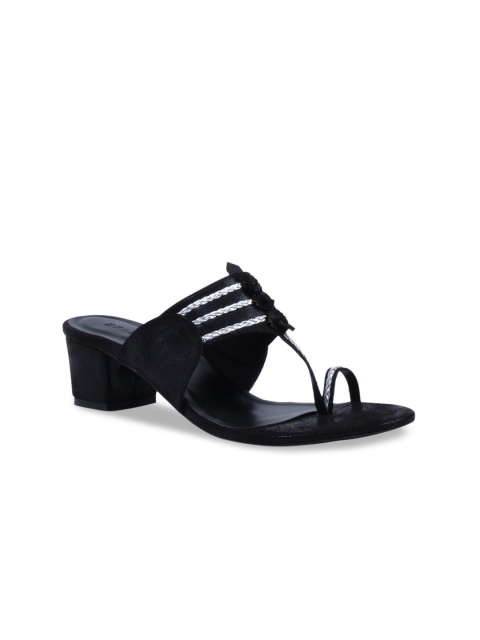 

ERIDANI Women Black Woven Design Sandals