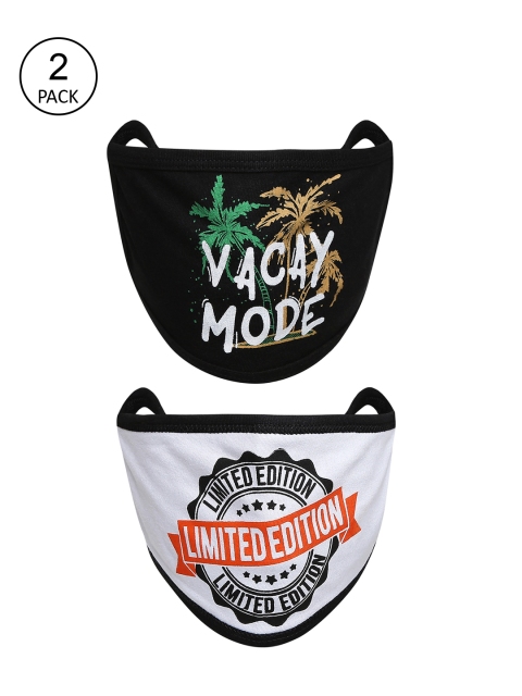 

Get Wrapped Unisex Pack Of 2 Printed 2-Ply Reusable Cloth Masks, Black