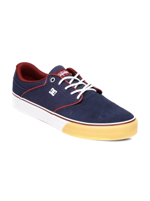 

DC Men Navy Suede Sneakers, Navy blue