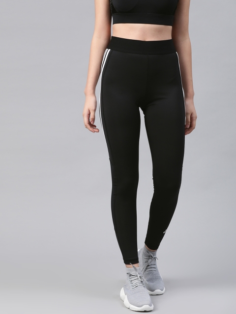 

ADIDAS Women Black Solid Training 3 Striped Tights