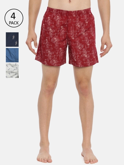 

IVOC Men Multicoloured Set of 4 Printed Boxer Shorts, Multi