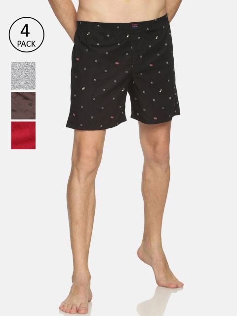 

IVOC White Pack of 4 Printed Boxers