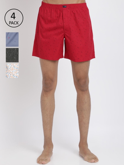 

IVOC Mens Pure Cotton Casual Boxers, Red