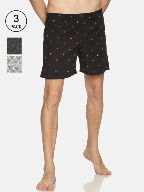 

IVOC Men Multicoloured Pack of 3 Printed Boxers, Multi