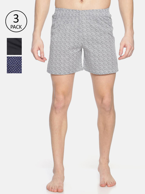 

IVOC Men White Pack of 3 Printed Boxers
