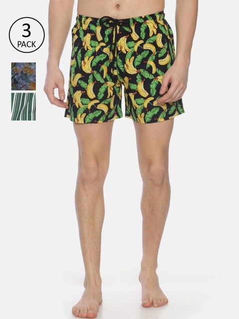 

Bene Kleed Men Multicoloured Set of 3 Printed Boxer Shorts, Multi