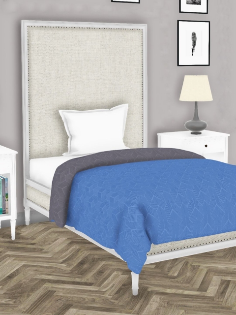 

BIANCA Blue & Grey Geometric AC Room 150 GSM Single Bed Comforter