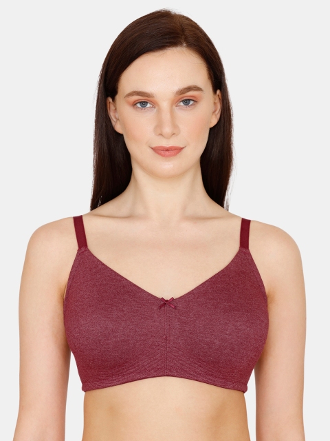

Zivame Maroon Solid Non-Wired Non Padded Everyday Bra ZI10TKCORE00RED
