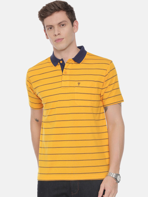 

Classic Polo Men Yellow Striped Polo Collar T-shirt