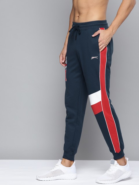 

Slazenger Men Navy Blue Typographic Printed Joggers