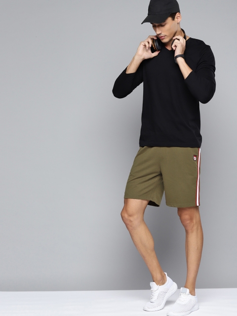 

Slazenger Men Olive Green Mid-Rise Regular Shorts