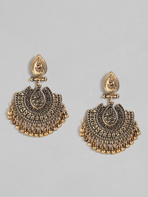 

Anouk Black Antique Gold-Plated Crescent Shaped Chandbalis