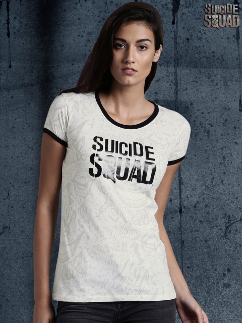 

SUICIDE SQUAD White Printed T-shirt