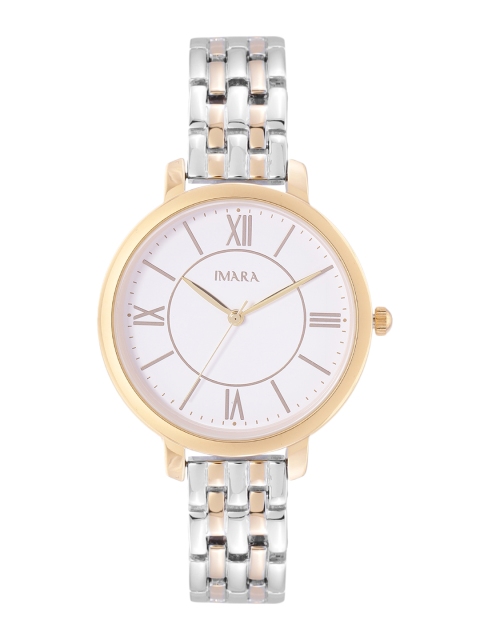 

IMARA Women White Dial & Silver Toned Bracelet Style Straps Analogue Watch Imara038
