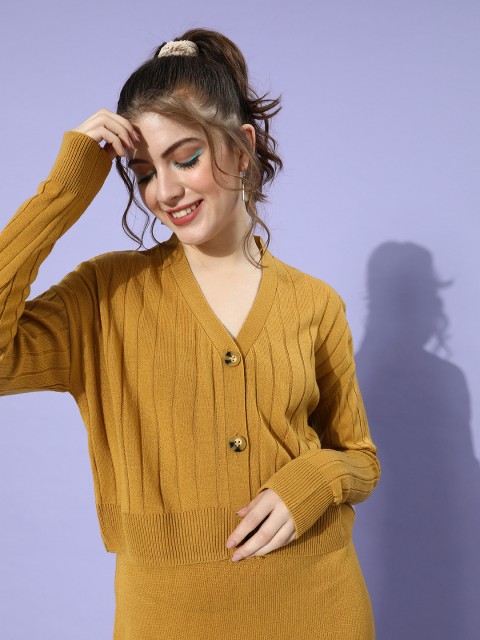 

Roadster Women Stylish Mustard Solid Tunic