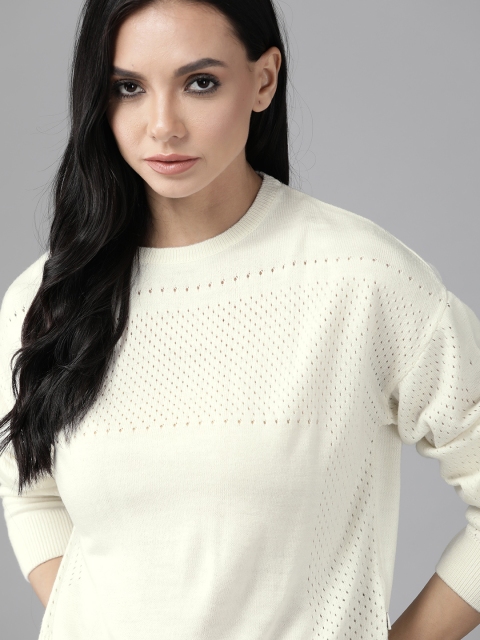 

Roadster Women White Open Kit Pullover