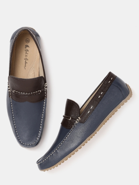 

Mast & Harbour Men Navy & Brown Colourblocked Loafers, Navy blue