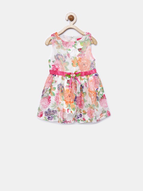 

Tiny Girl Off-White Floral Print Fit & Flare Dress