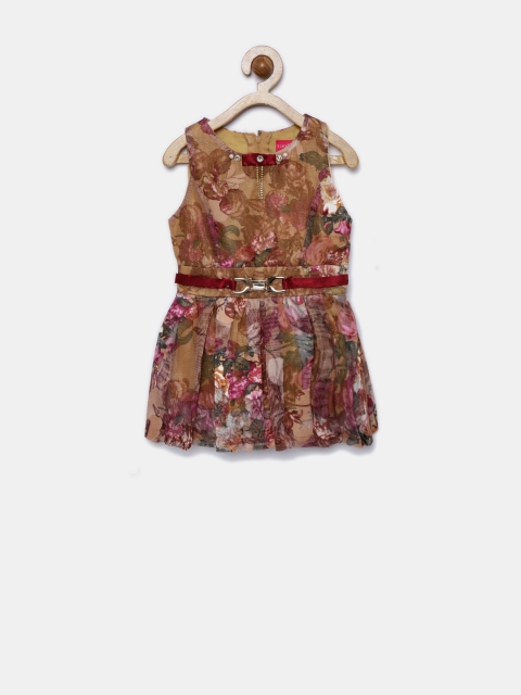 

Tiny Girl Brown Floral Print Fit & Flare Dress