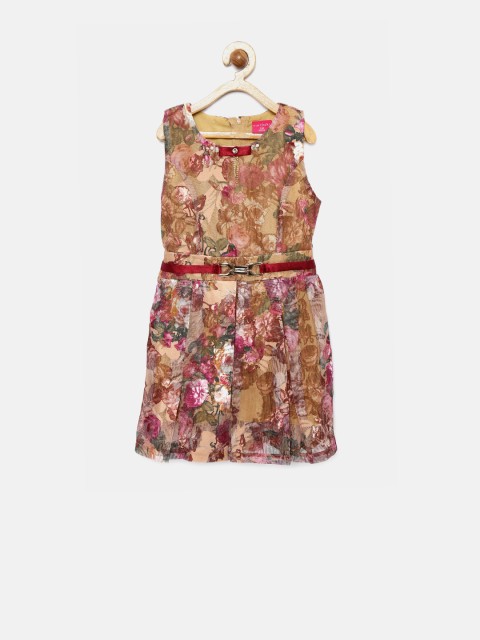 

Tiny Girl Brown Floral Print Fit & Flare Dress