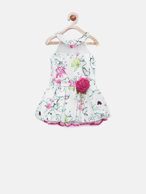 

Tiny Girl White Floral Print Fit & Flare Dress