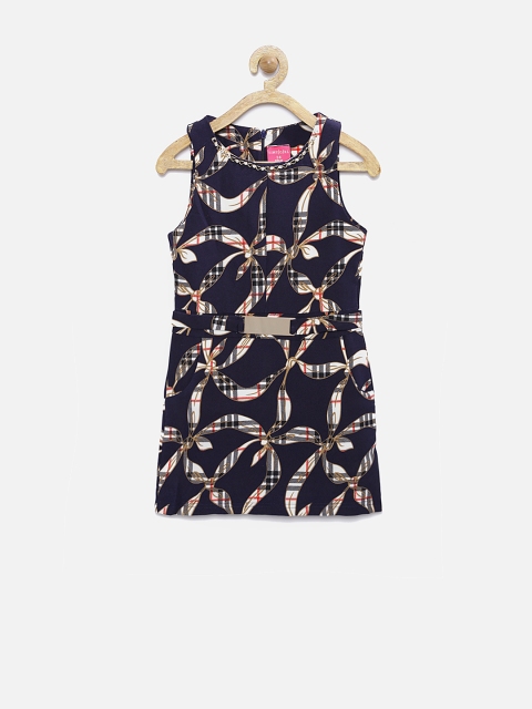 

Tiny Girl Navy Printed Sheath Dress, Navy blue
