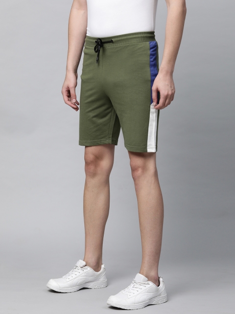 

abof Men Green Mid-Rise Sports Shorts