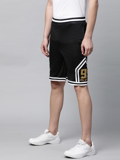 

abof Men Black Mid-Rise Sports Shorts