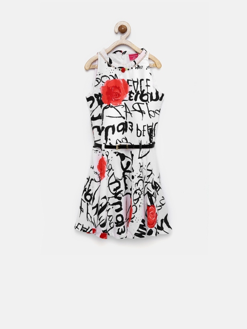 

Tiny Girl Off-White Fit & Flare Dress with Embellished Detail