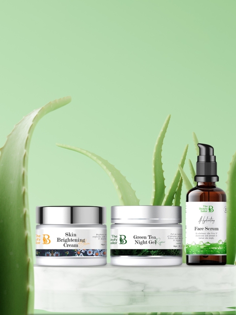 

The Beauty Sailor Set of 3 Face Serum + Skin Brightening Cream + Green Tea Night Gel, White