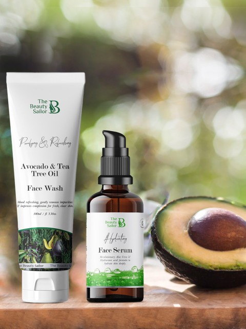 

The Beauty Sailor Pack of 2 Face Serum 30 ML + Avocado and Tea Tree Oil Face Wash 100 ML, White