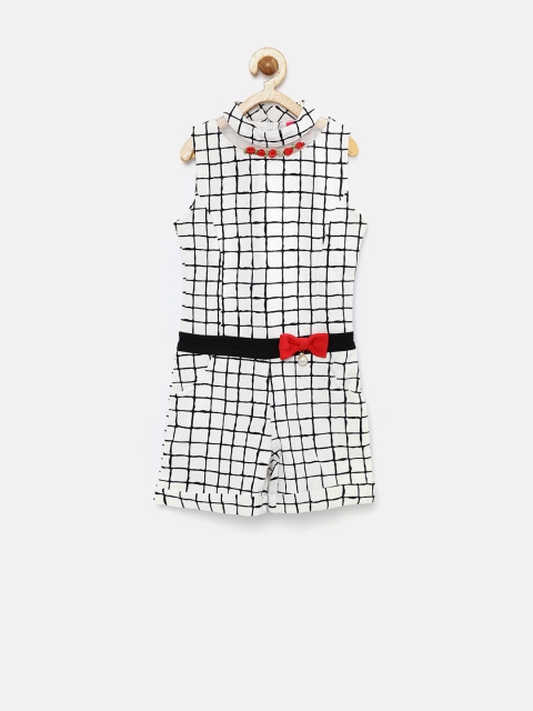 

Tiny Girl White Checked Playsuit