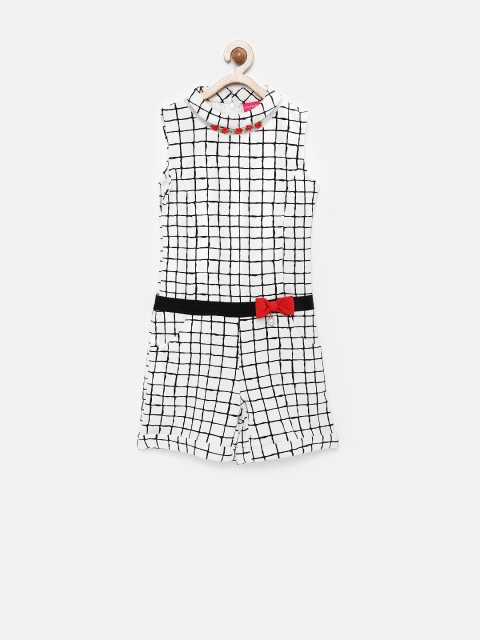 

Tiny Girl Off-White Checked Playsuit