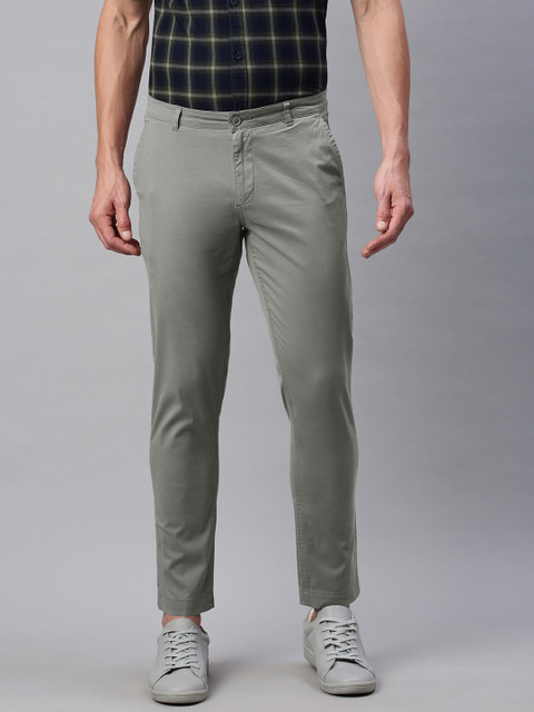 

abof Men Grey Slim Fit Chinos Trousers
