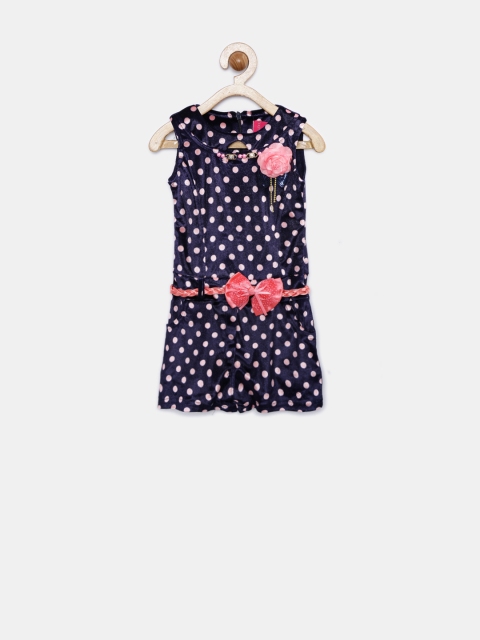 

Tiny Girl Navy Polka Dot Print Playsuit, Navy blue