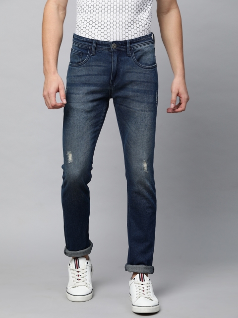 

abof Men Blue Skinny Fit Mildly Distressed Light Fade Stretchable Jeans