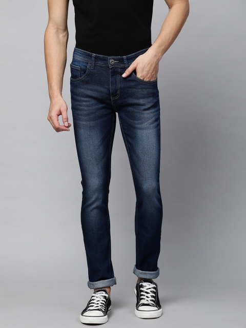 

abof Men Blue Skinny Fit Heavy Fade Mid-Rise Clean Look Stretchable Jeans