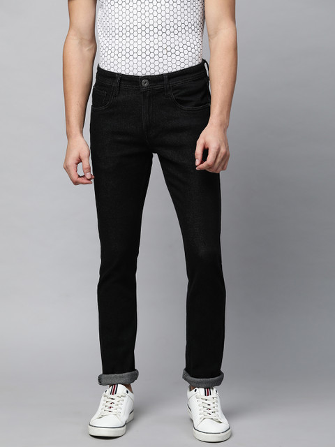 

abof Men Black Skinny Fit Stretchable Jeans