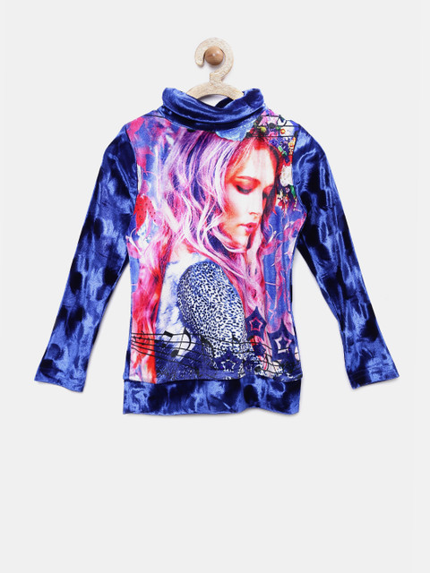 

Tiny Girl Blue Printed Top
