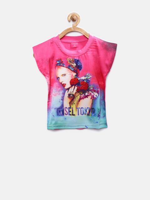 

Tiny Girl Pink Printed Top