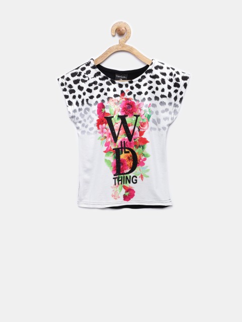 

Tiny Girl Off-White & Black Top with Embellished Detail