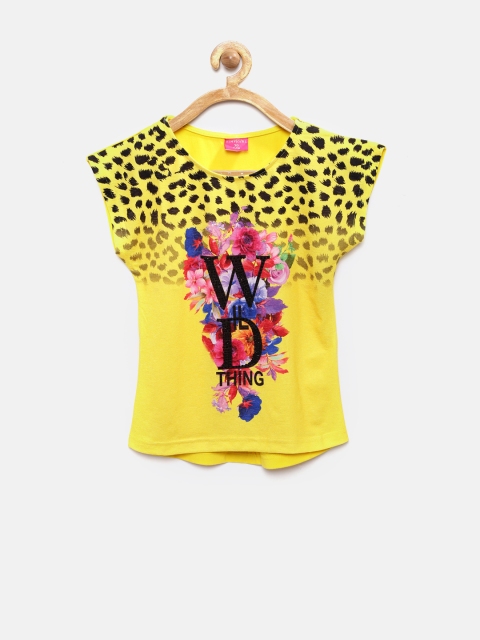 

Tiny Girl Yellow Printed Top with Embellished Detail