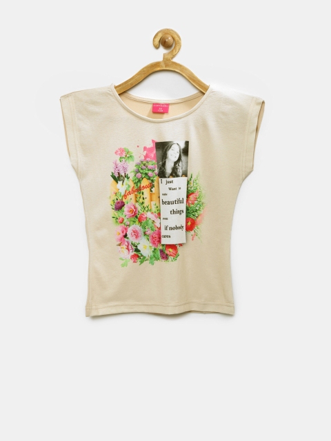 

Tiny Girl Beige Printed Top