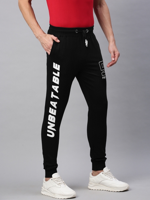 

abof Men Black & White Printed Joggers