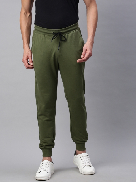 

abof Men Olive Green Solid Regular Fit Joggers